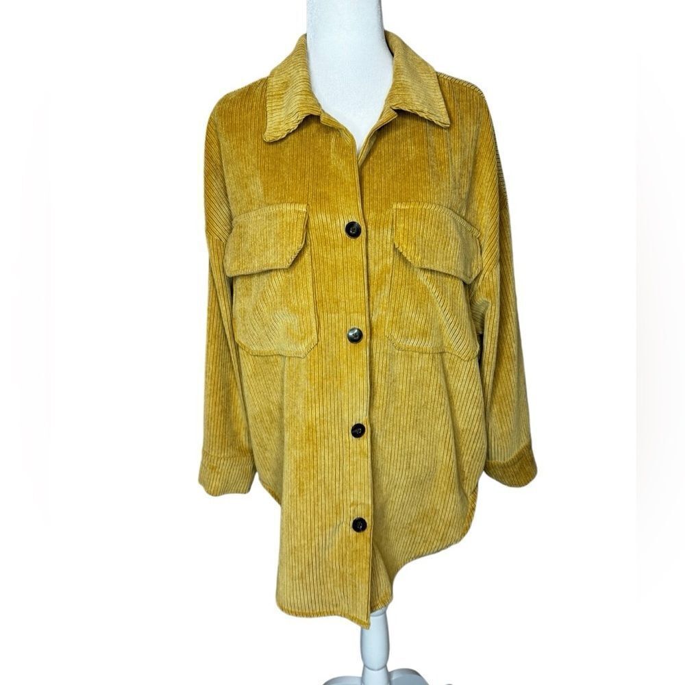 Miss Posh oversized corduroy button front top size Small